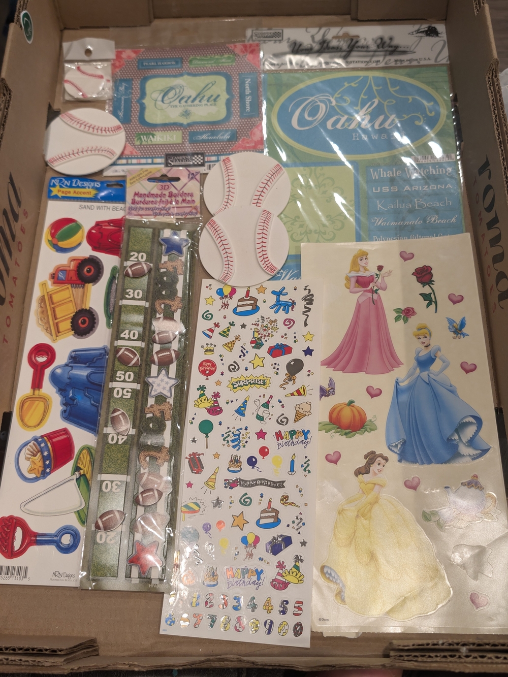 Assorted Party Sticker, Scrapbook, and Decoration Pack - Pink, Blue, Yellow
